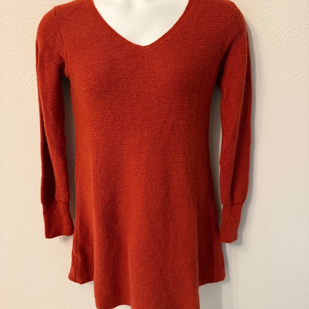 Peruvian Connection size XS dress 100% Royal Alpaca Sweater Dress rust red